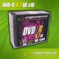 DVD+R Esperanza 4.7GB 16xSpeed (Slim 10szt)