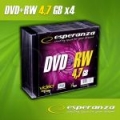 DVD+RW Esperanza 4.7GB 4xSpeed (Slim 10szt)