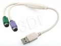 ADAPTER USB -> 2x PS/2 (USB A-M -> 2x 6PIN F)