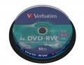 Płyty DVD-RW Verbatim 4x 4.7GB (Cake 10) MATT SILVER