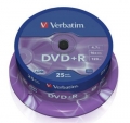 Płyty DVD+R VERBATIM 4.7GB 16x CAKE 25 SZT